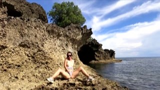 PassionBunny - Hot walking with PassionBunny and public orgasm near blue sea 2